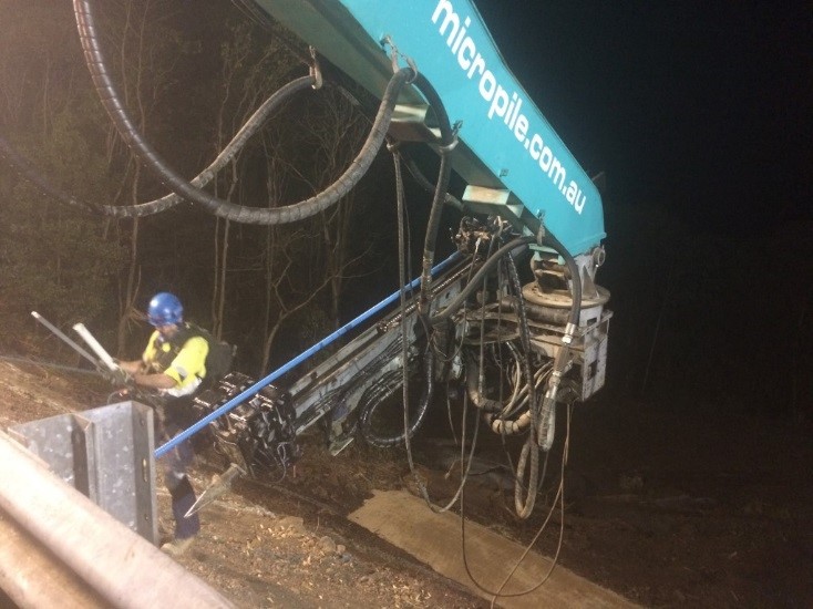 Soil nails were installed to stabilise the slope initially